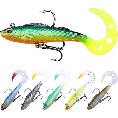 SHOWYEE Fishing Soft Lure, Pre-Rigged Jig Head Soft Paddle Tail