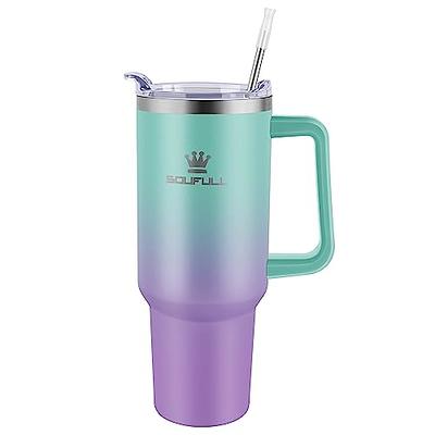 COKTIK 40 oz Tumbler With Handle and Straw Lid, 2-in-1 Lid (Straw