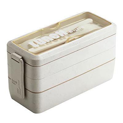 Bento Box Japanese Lunch Box Kit, 3-In-1 Compartment Stackable Bento Lunch  Box