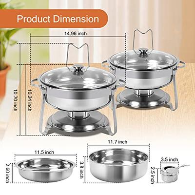 Valgus 8QT Stainless Steel Chafing Dish Buffet Chafer Set with Foldable  Frame Water Trays Food Pan Fuel Holder and Lid Food Warmers for Parties,  Banquet, Buffets, Wedding, Dining 2 Pack - Yahoo Shopping