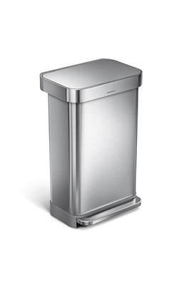 Simplehuman 45l Semi-round Step Trash Can Brushed Stainless Steel : Target