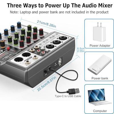 Aveek Professional Audio Mixer, Sound Board Mixing Console with 5