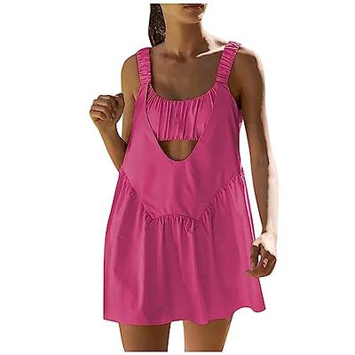 Tennis Dress with Built in Shorts and Bra Tennis Dress 2 Piece Built-in Bra  and Shorts Pockets Cut Out Athletic Dresses - Yahoo Shopping