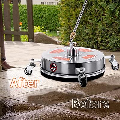 M MINGLE 16 inch Pressure Washer Surface Cleaner with Wheels, Power Washer  Attachment with 2 Extension Wands 