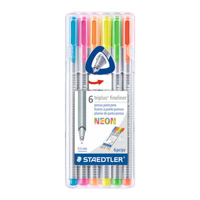 Staedtler Triplus Fineliner Porous Point Pens Fine Point 0.3 mm Gray Barrel  Assorted Ink Colors Pack Of 10 - Office Depot