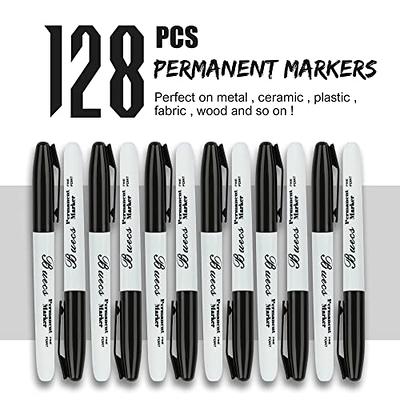 Keebor Advanced Permanent Markers Fine Tip, 60 Pack Black Permanent Marker  Set, Waterproof - Quick Drying, Office Supplies