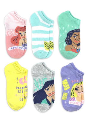 Disney Princess Moana Girl's Toddler Women's No Show 6 Pack Socks Set