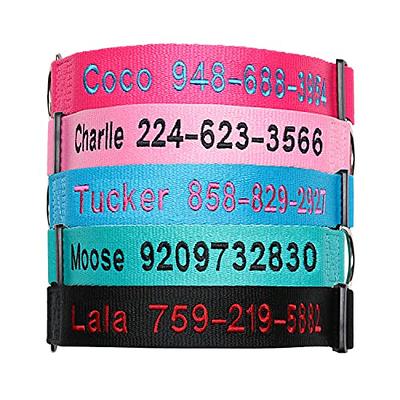  Personalized Dog Collar, Custom Embroidered Pet Name and Phone  Number 4 Adjustable Sizes X-Small Small Medium Large Quick Release Buckle  and D-Ring : Pet Supplies