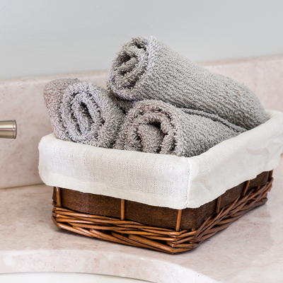 Honey-Can-Do Water Hyacinth Woven Bathroom 7-Piece Storage Basket Set