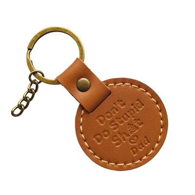 2 Pack Funny Keychain, Don't Do Stupid from Dad, Fashion Black Key Chain  Gift for Son Daughter, Round, Don't Do Stupid Shit Keychains 