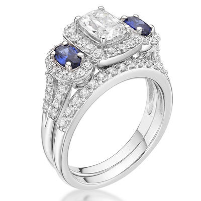 Trend Silver Lab Created Sapphire Aquamarine Stone Fine Jewelry