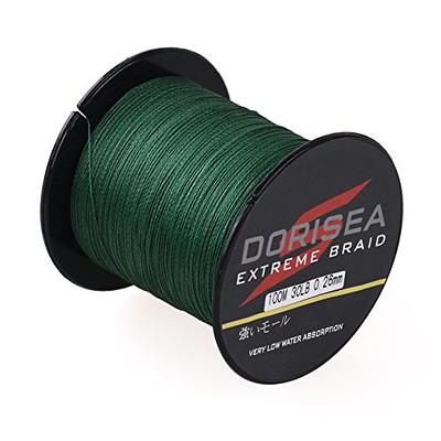  Dorisea Extreme Braid 100% Pe Braided Fishing Line  109Yards-2187Yards 6-300Lb Test Moss Green