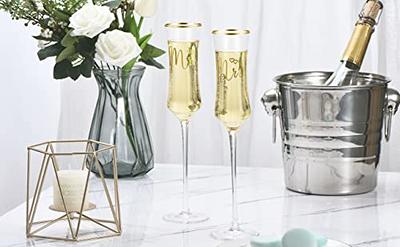 Wedding Toasting Flutes Enamel Champagne Glasses For Mr. And Mrs, Bride And  Groom Champagne Flutes