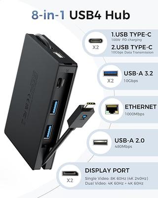 Cable Matters USB C Multiport Adapter (USB C Hub DisplayPort 1.4), 2X USB  2.0, 480Mbps Ethernet, and 100W Charging in Black - Thunderbolt 4 / USB4 /  Thunderbolt 3 Port Compatible with MacBook Pro 