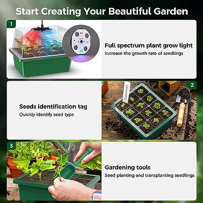 NBPLUS Seed Starter Tray with Grow Light, 5 Pack 60 Cells Seed Starter kit  with Humidity Dome and Base, Plant Seedling Trays Indoor Greenhouse  Gardening Germination kit - Yahoo Shopping