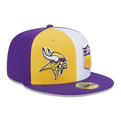 Minnesota Vikings 2022 NFL SIDELINE Cream-Purple Fitted Hat