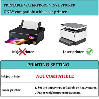Sticker Paper, BESTEASY 8.5 x 11 Full Sheet Label Stickers for Laser  Inkjet Printer, Self Adhesive Printer Paper Shipping Labels, White Matte  Easy