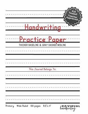 Kindergarten Writing Paper With Lines - 120 Blank Handwriting Practice  Paper With Dashed Lines: White And Grey Cover | Ruled With Dotted Midline 