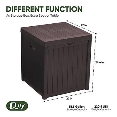 51-Gallon Outdoor Deck Box, Waterproof Storage Container Storage Bins, Deck  Box with Seat for Patio Cushions Garden Tools Pool Toys, Outdoor Storage