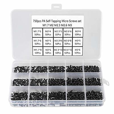 Hantof 800Pcs M1/M1.2/M1.4/M1.6/M1.7 Tiny Screws for Electronics