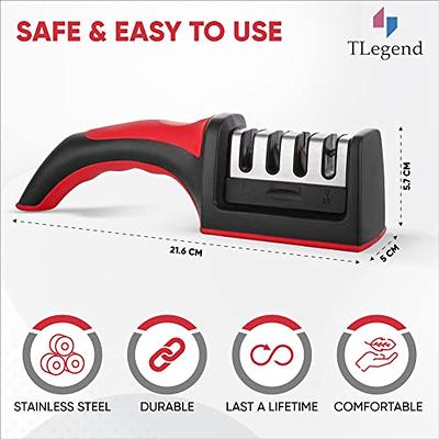 Handheld Knife Sharpener Multi-function 3 Stages Type Quick Sharpening Tool  With Non-slip Base Kitchen Knives Accessories Gadget