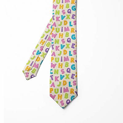 Ambesonne Men's Tie, Letters Alphabet ABC, 3.7