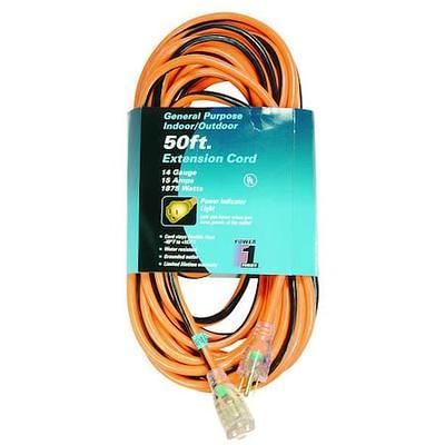 POWER FIRST 1FD55 50 ft. 14/3 Lighted Extension Cord SJTW - Yahoo