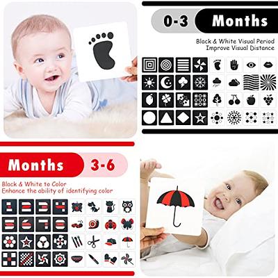 Baby Visual Stimulation Cards, 5.5 x 5.5 Black and Red Baby Vision  Trigger Cards, Infant Visual Stimulation Cards, Sensory Development  High-Contrast Flash Cards for Babies Ages 3-6 Months