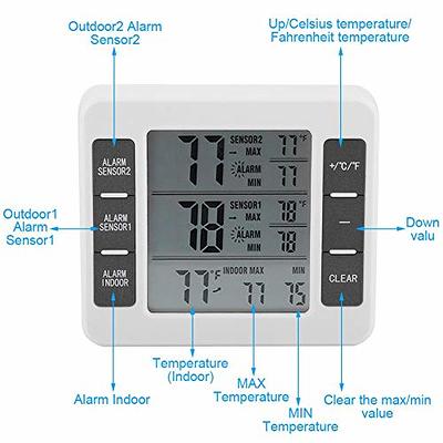 Suplong Fridge/Freezer Thermometer Digital Refrigerator Thermometer