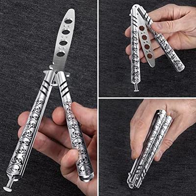 Portable Folding Butterfly Knife CSGO Balisong Trainer Stainless Steel  Pocket Practice Knife Training Tool Outdoor Games