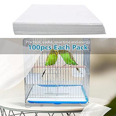 Gigicloud 100 Pieces Bird Cage Liner Paper, Disposable Bird Cage Paper  Liners Precut Absorbent Fecal Tray Cages Cushion Pad Mat Cuttable Pet  Animal Cages Cushion for Bird Parrot, 8.5'' X 6'' 
