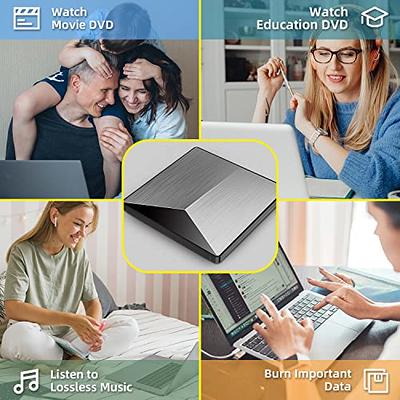 YOTUO External CD Drive, Portable USB 3.0 Type-C CD/DVD RW Drive Player, CD  ROM Rewriter Burner Optical Disc Drive Compatible with Laptop Desktop PC