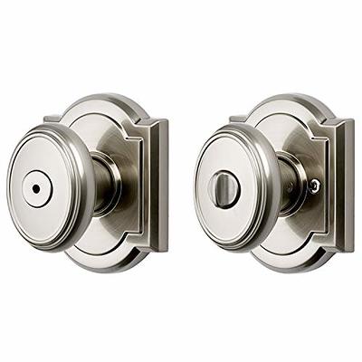 Privacy Door Knob Keyless Round Door Lock For Bedroom, Bathroom - Satin  Nickel