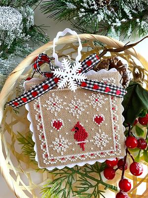 CHRISTMAS CARDINAL Ornament cross stitch pattern PDF from LACY ...