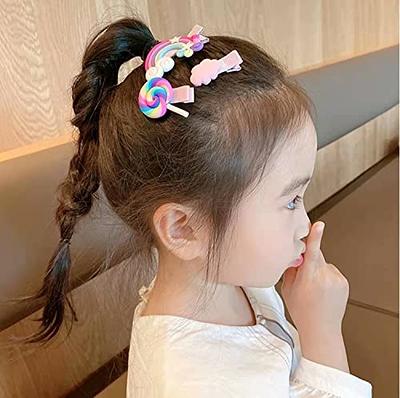 42 PCS Candy-colored Baby Hair Clips Rainbow Flower Fruit Dessert Patterns  Barrettes Cute Toddler Hairpin Hair Accessories for Girls Women Teenager
