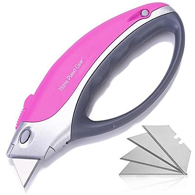 Pink Box Cutter Retractable Utility Knife - Heavy Duty Box Cutter Knife Cardboard  Cutter - Box Opener Razor Blades Knife with 5 Sharp Utility Blades - Yahoo  Shopping