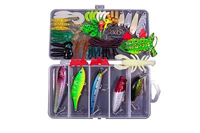 Milepetus 14 Compartments Double-Sided Fishing Lure Hook Tackle Box Visible Hard Plastic Clear Fishing Lure Bait Squid Jig Minnows Hooks Accessory