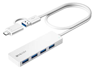 BENFEI USB 3.0 Hub 4-Port, Ultra-Slim USB Hub with 3 ft Extended Cable,  Compatible for MacBook, Mac Pro, Mac Mini, iMac, Surface Pro, XPS, PC,  Flash