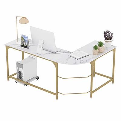 Teraves Reversible Computer Desk for Small Spaces with Shelves - Teraves  Office Furniture