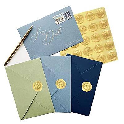 DJDZ 250pcs Gold Embossed Heart Envelope Seals Stickers for