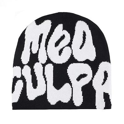 KDWAVE Women MEA Culpa Beanie Y2k Fashion Graphic Beanie Skull Cap Winter  Hat Warm Knitted Cap for Women Men Black - Yahoo Shopping