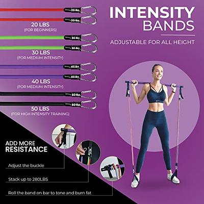 Pilates Bar Kit, ALongSong Gym Bar Kit with 6 Resistance Bands  (20/30/40lb), Portable Home Workout Equipment Adjustable Height Bands Bar Pilates  Exercise Equipment Bar Kit for Home Full-Body Workouts - Yahoo Shopping