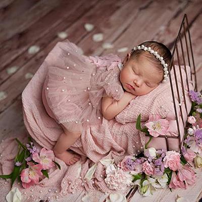 Pink Lace Newborn Photography Outfits Girl Newborn Photography Props Pearl Lace Rompers Newborn Girl Lace Romper Photoshoot Outfits Baby Photo Props Lace Outfits(Short Sleeve, Pink, 0-2Months) - Yahoo Shopping