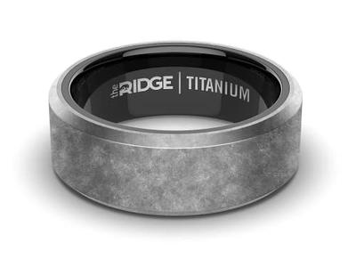 Stonewashed Titanium Men's Wedding Band - The Ridge