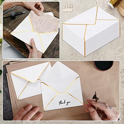 200 Pack Envelopes 5 x 7 Inch for Invitation Wedding Card Envelopes Self  Adhesive for Business Cards Christmas Holiday Small Gift Cards Invitations