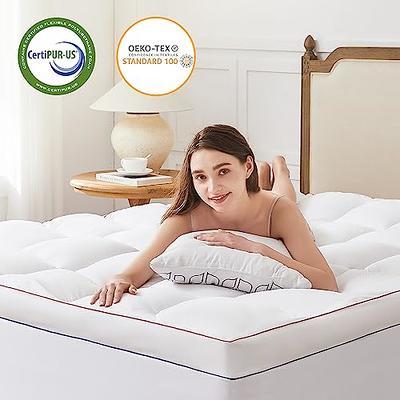 Maxzzz 2 Inch Gel Memory Foam Mattress Topper King Size High Density Bed  Mattress Pad Pressure Relief Bed Topper with Remover Soft Cover,  Certipur-Us