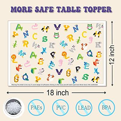 Disposable Stick-on Placemats 40 Pack for Baby & Kids, Restaurant Table  Mats 12 x 18 Sticky Place Mats, Toddler Baby Placemat, Animal Alphabet  Theme