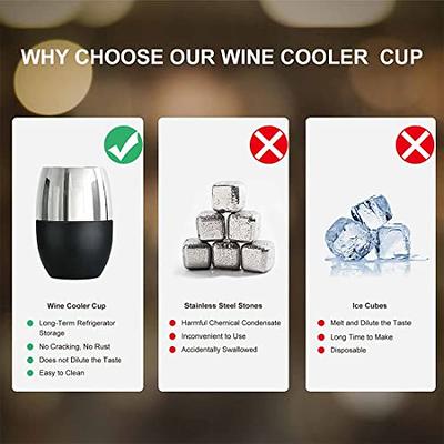 MAISON HUIS Wine Freeze Cooling Cup Stainless Steel, Double Wall Insulated  Freezable Drink Chilling Tumbler with Cooling Gel for Whiskey  Drinks(8.5oz,Black Silicone Base) - Yahoo Shopping