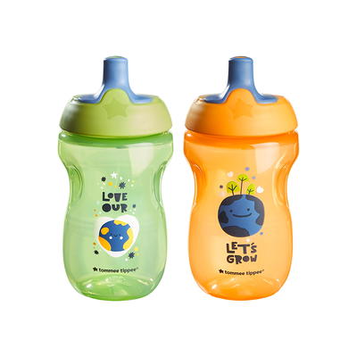 Tommee Tippee Sportee Water Bottle Sippy Cup, 10oz, 12m+, 2 Count