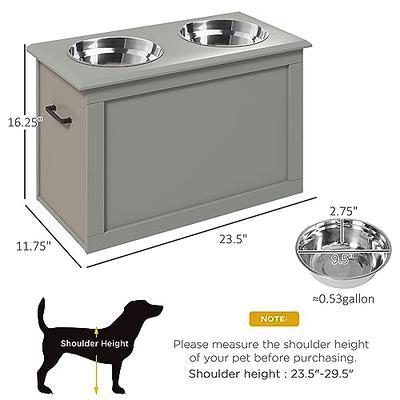 PawHut Pet Feeder Station, Dog and Cat Food Storage Feeding Cabinet